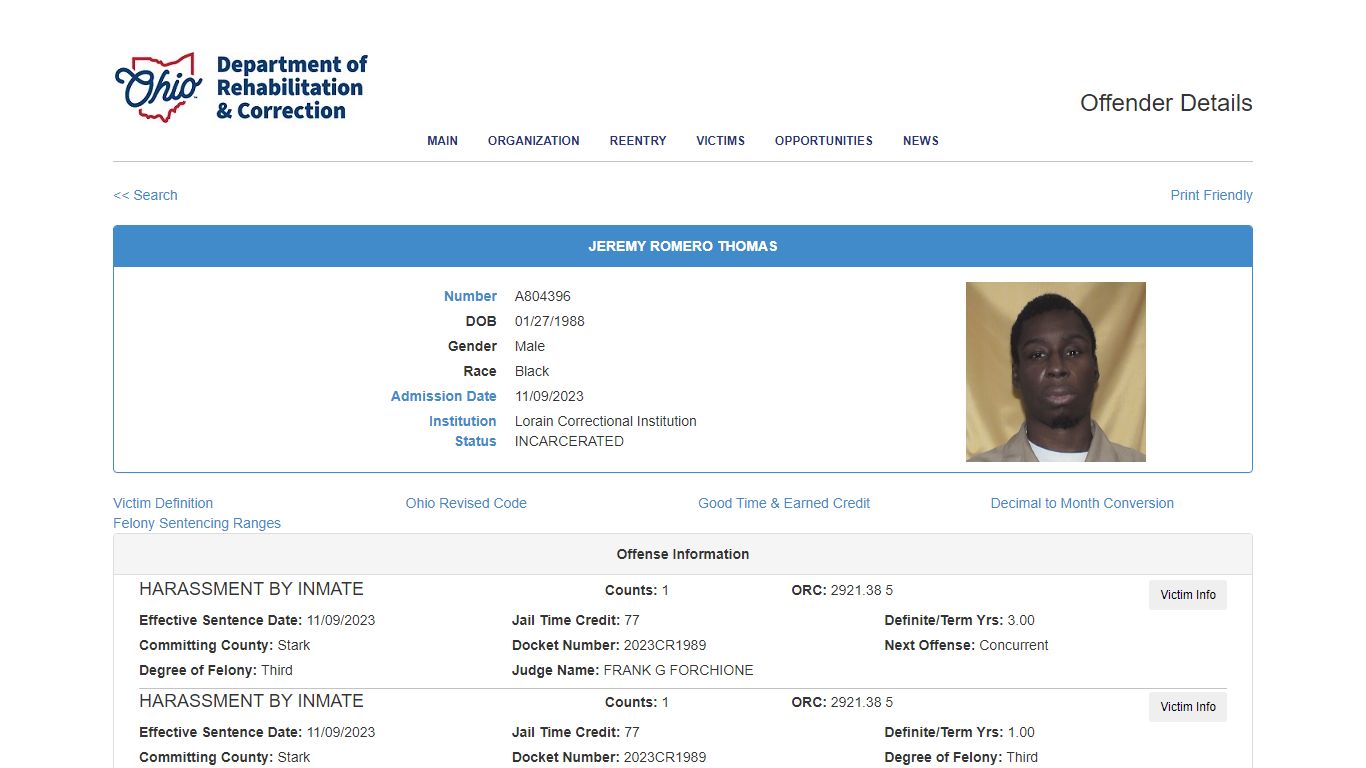 Offender Details - appgateway.drc.ohio.gov